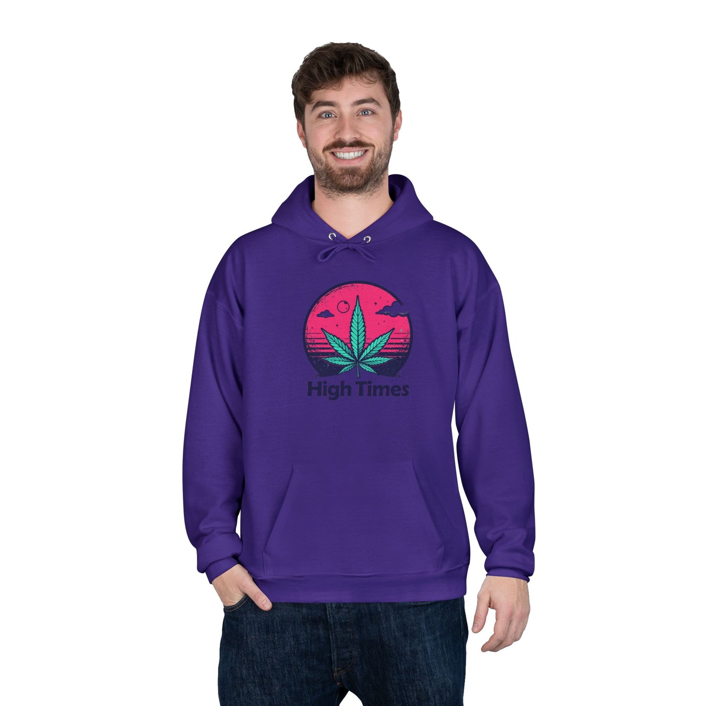 Eco-Friendly High Times Pullover Hoodie - Cannabis Vibes for Everyday Comfort