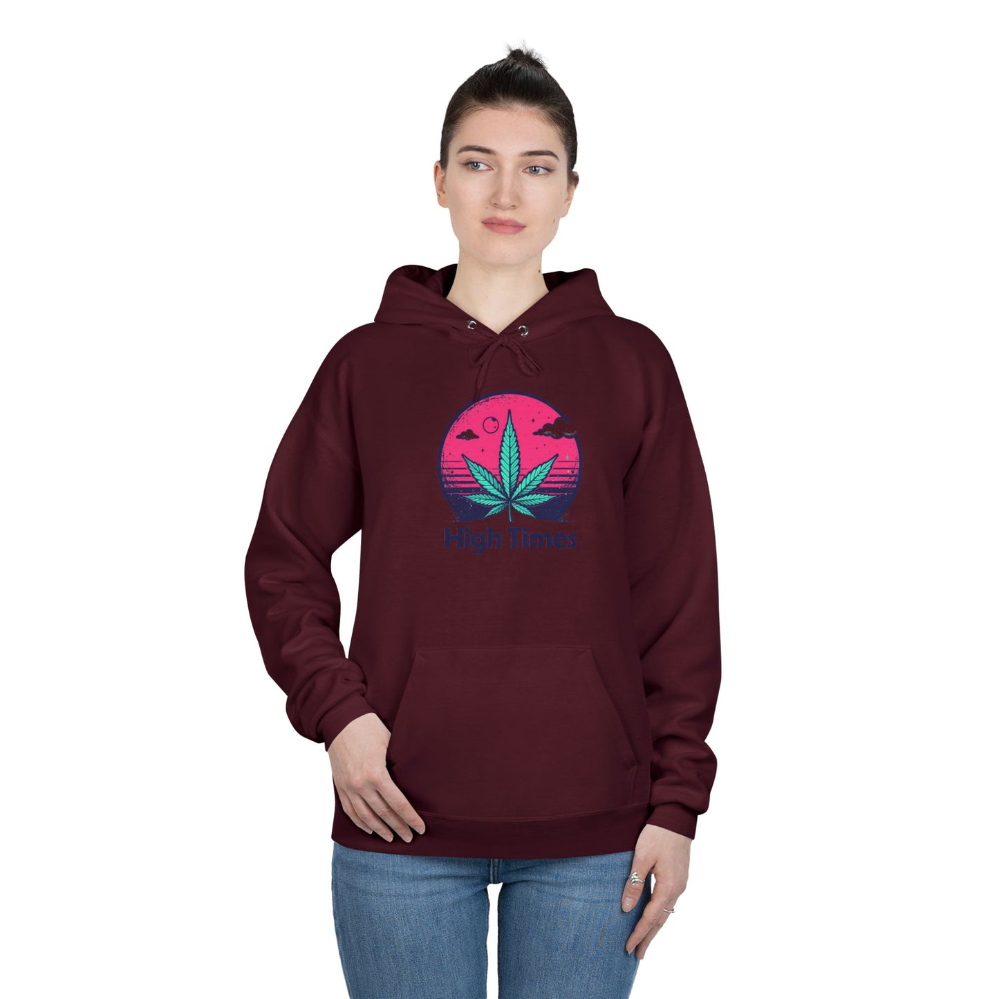 Eco-Friendly High Times Pullover Hoodie - Cannabis Vibes for Everyday Comfort