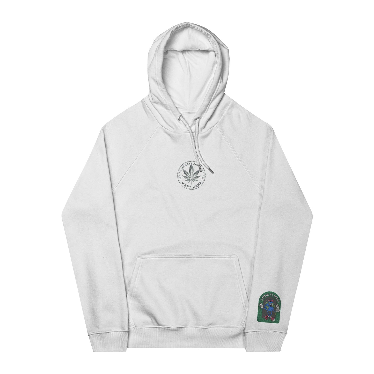 Eco-Friendly Cannabis Leaf Embroidered Hoodie