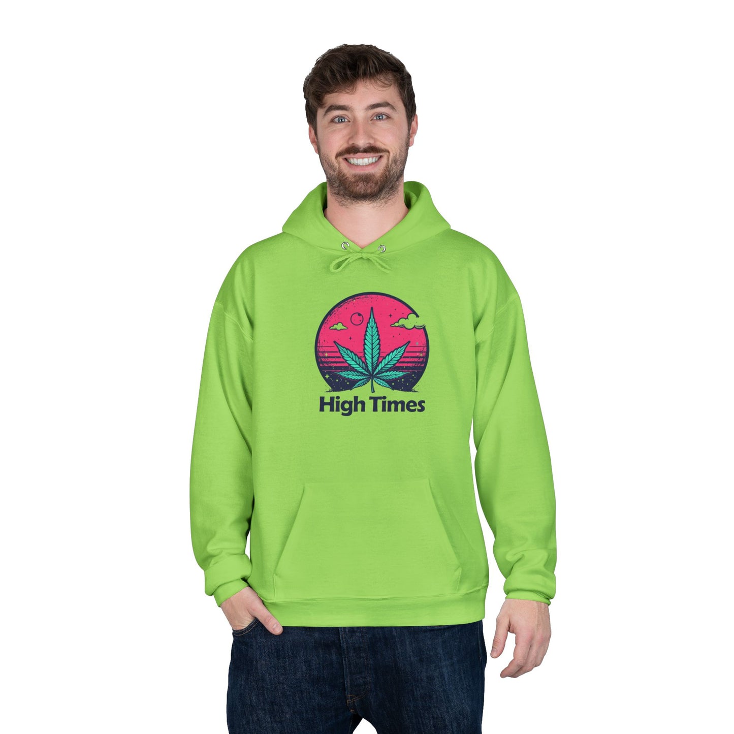 Eco-Friendly High Times Pullover Hoodie - Cannabis Vibes for Everyday Comfort