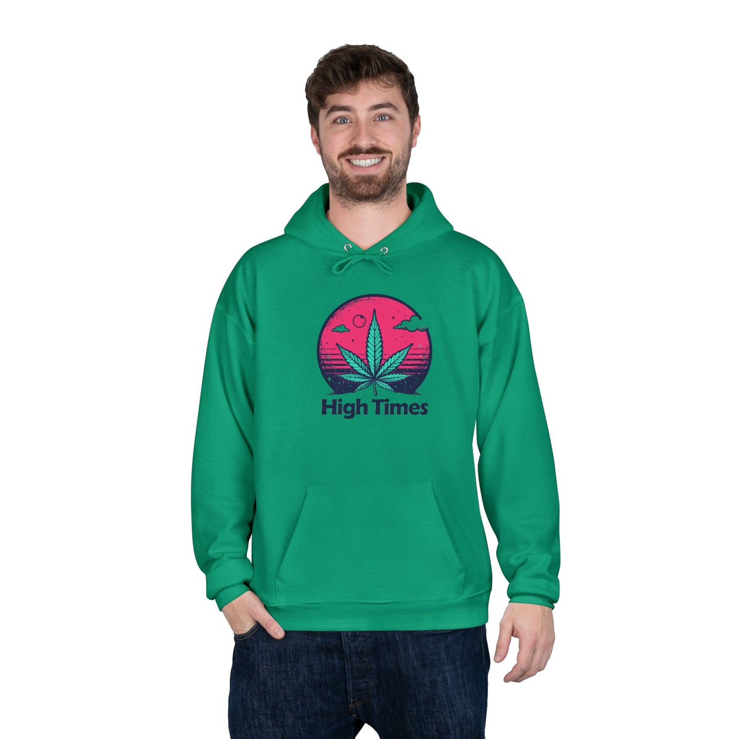 Eco-Friendly High Times Pullover Hoodie - Cannabis Vibes for Everyday Comfort