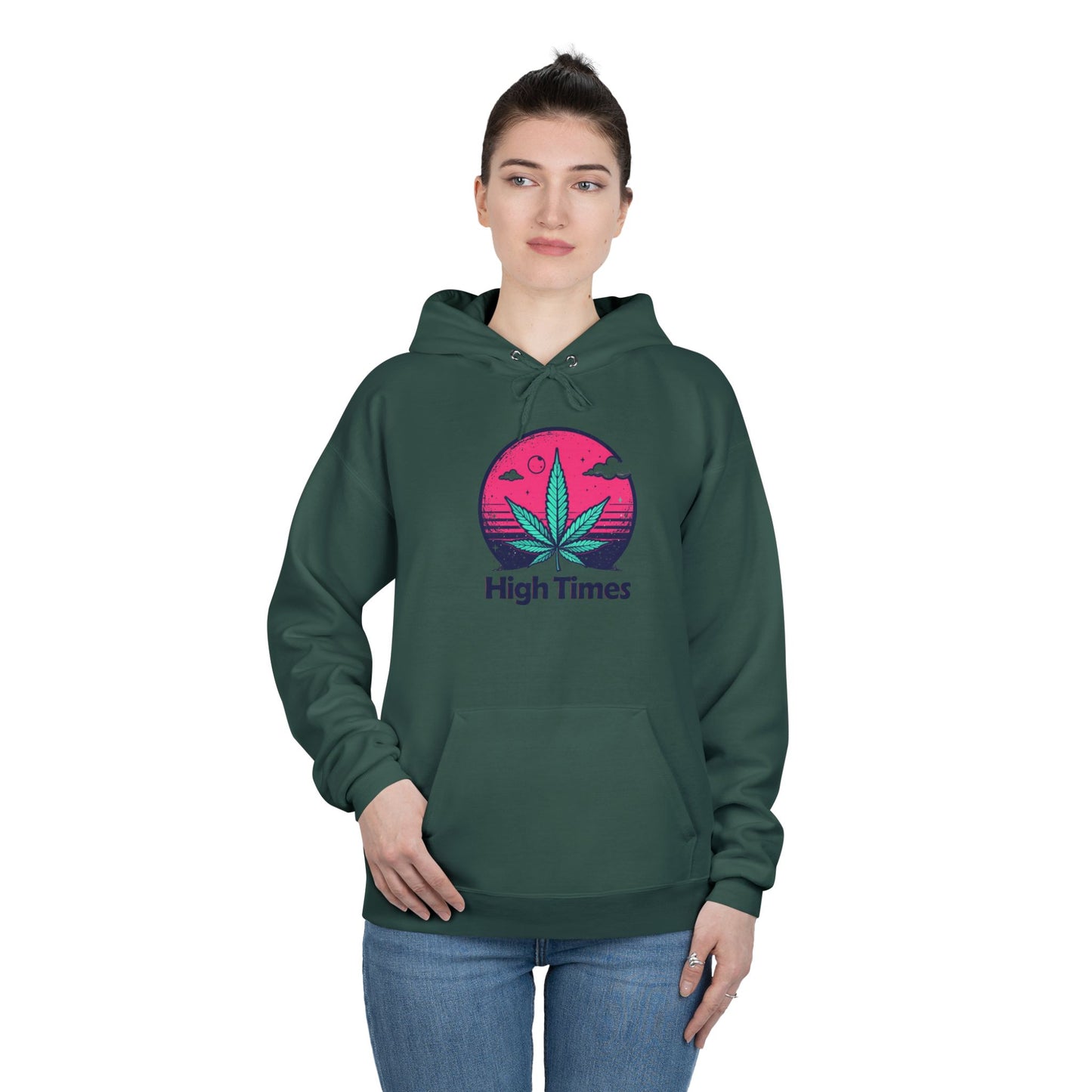 Eco-Friendly High Times Pullover Hoodie - Cannabis Vibes for Everyday Comfort
