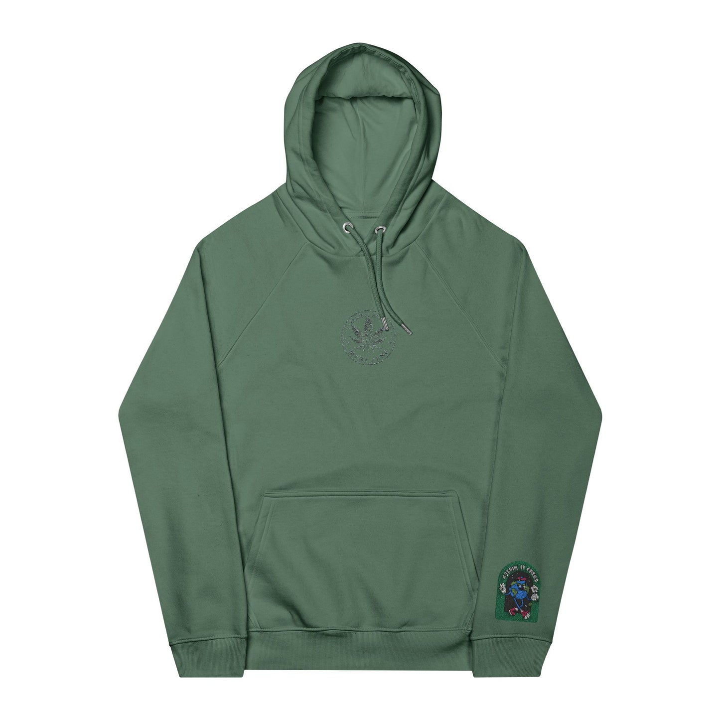 Eco-Friendly Cannabis Leaf Embroidered Hoodie