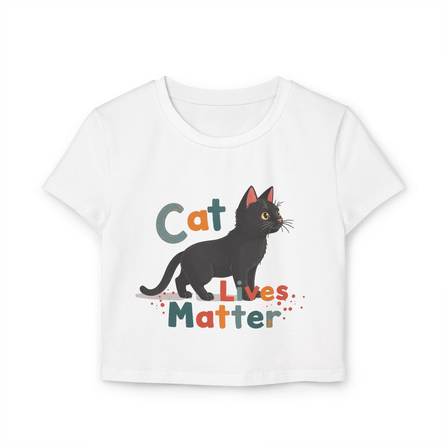 Cat Lives Matter Women's Baby Tee - Cute Cat Graphic Tee for Animal Lovers