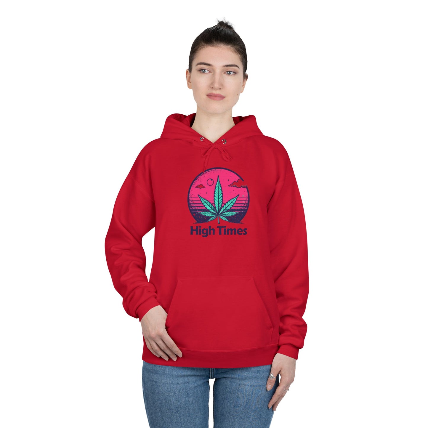 Eco-Friendly High Times Pullover Hoodie - Cannabis Vibes for Everyday Comfort