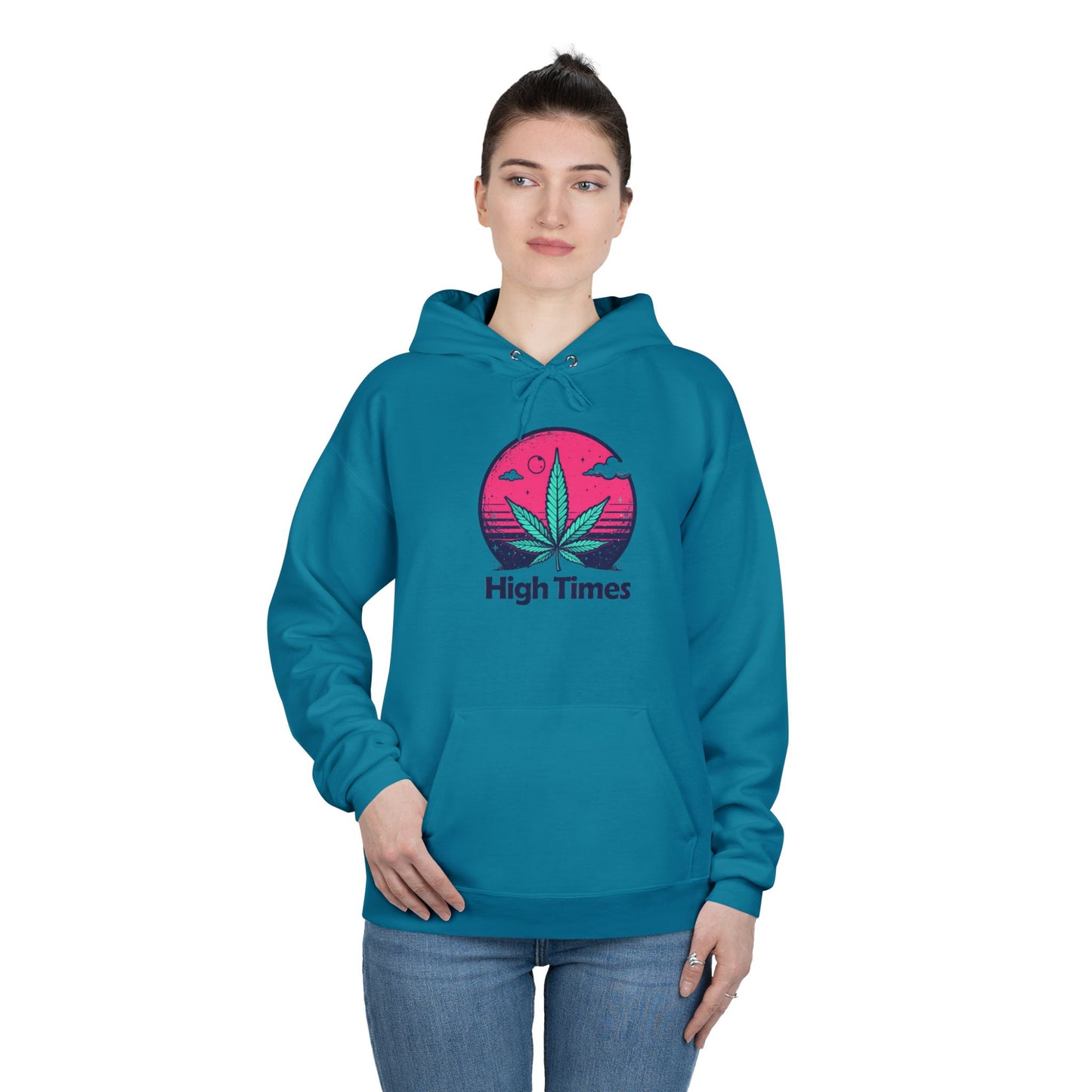 Eco-Friendly High Times Pullover Hoodie - Cannabis Vibes for Everyday Comfort