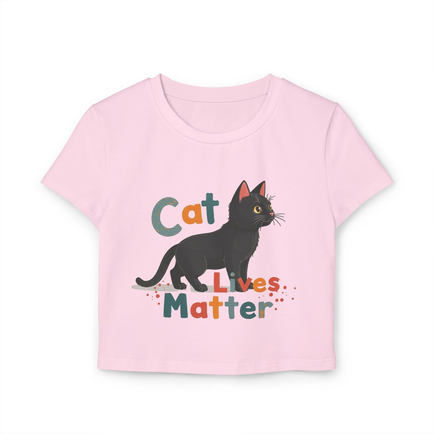 Cat Lives Matter Women's Baby Tee - Cute Cat Graphic Tee for Animal Lovers