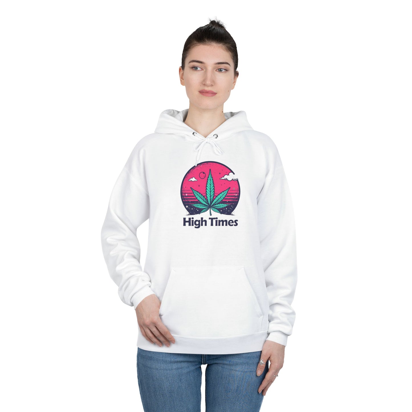 Eco-Friendly High Times Pullover Hoodie - Cannabis Vibes for Everyday Comfort