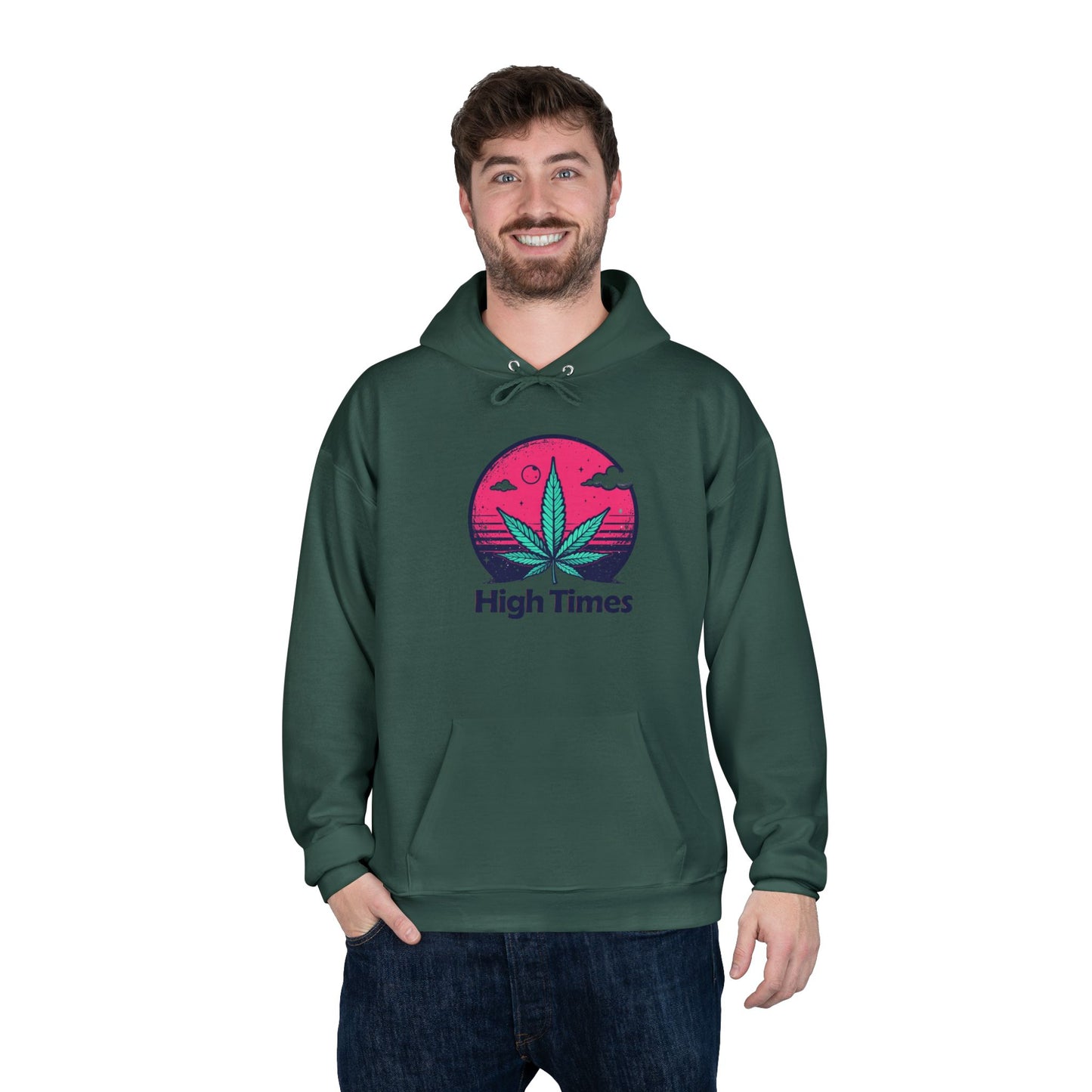 Eco-Friendly High Times Pullover Hoodie - Cannabis Vibes for Everyday Comfort