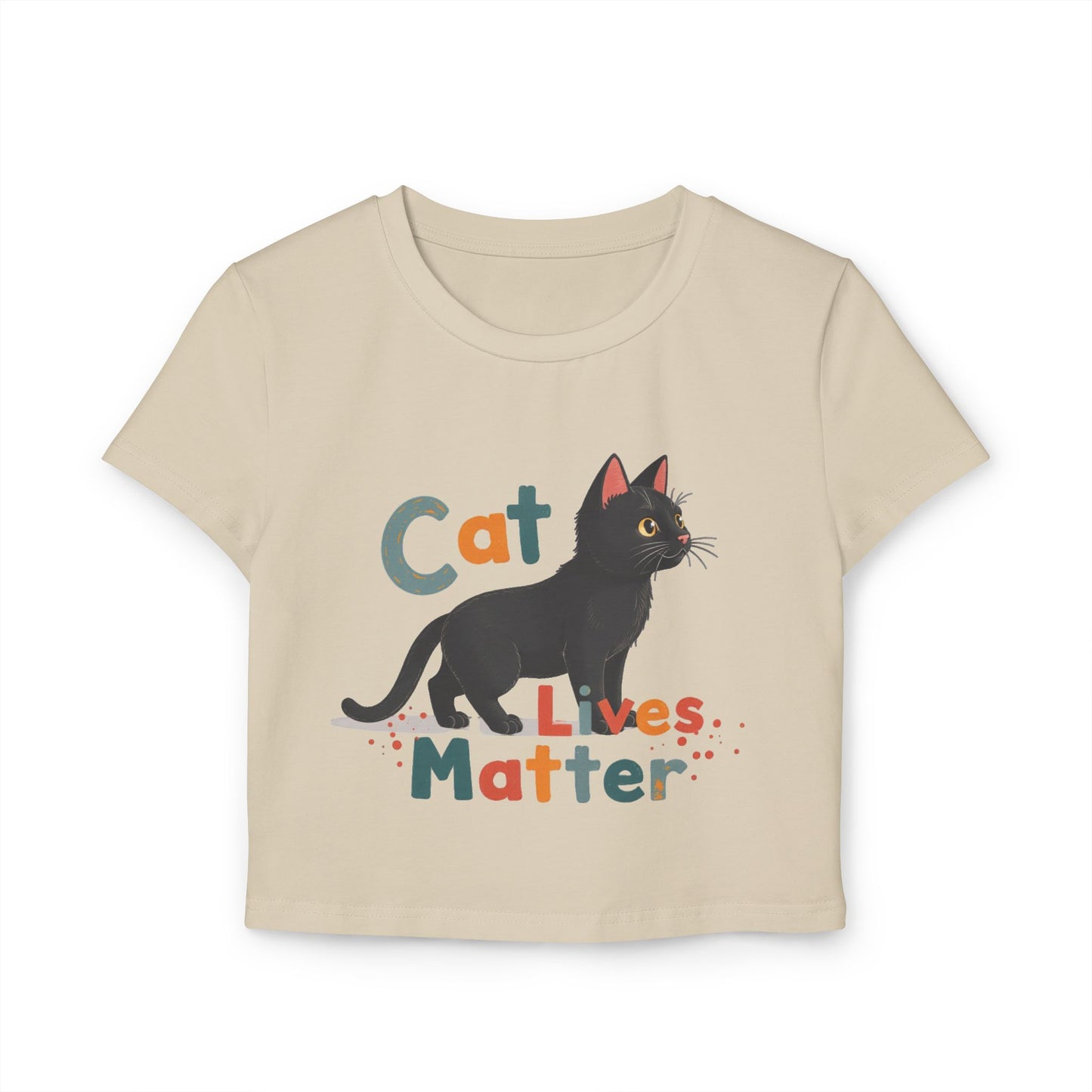 Cat Lives Matter Women's Baby Tee - Cute Cat Graphic Tee for Animal Lovers