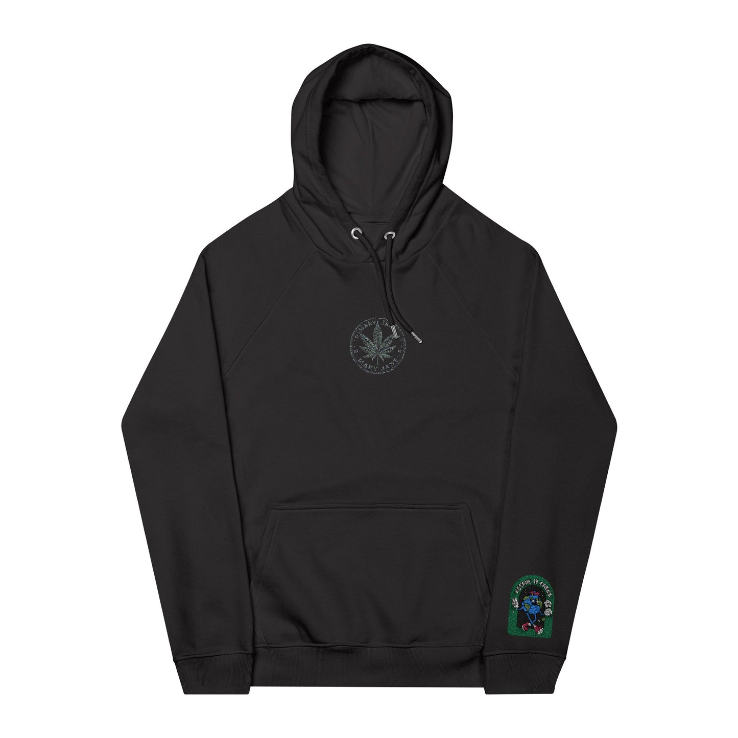 Eco-Friendly Cannabis Leaf Embroidered Hoodie