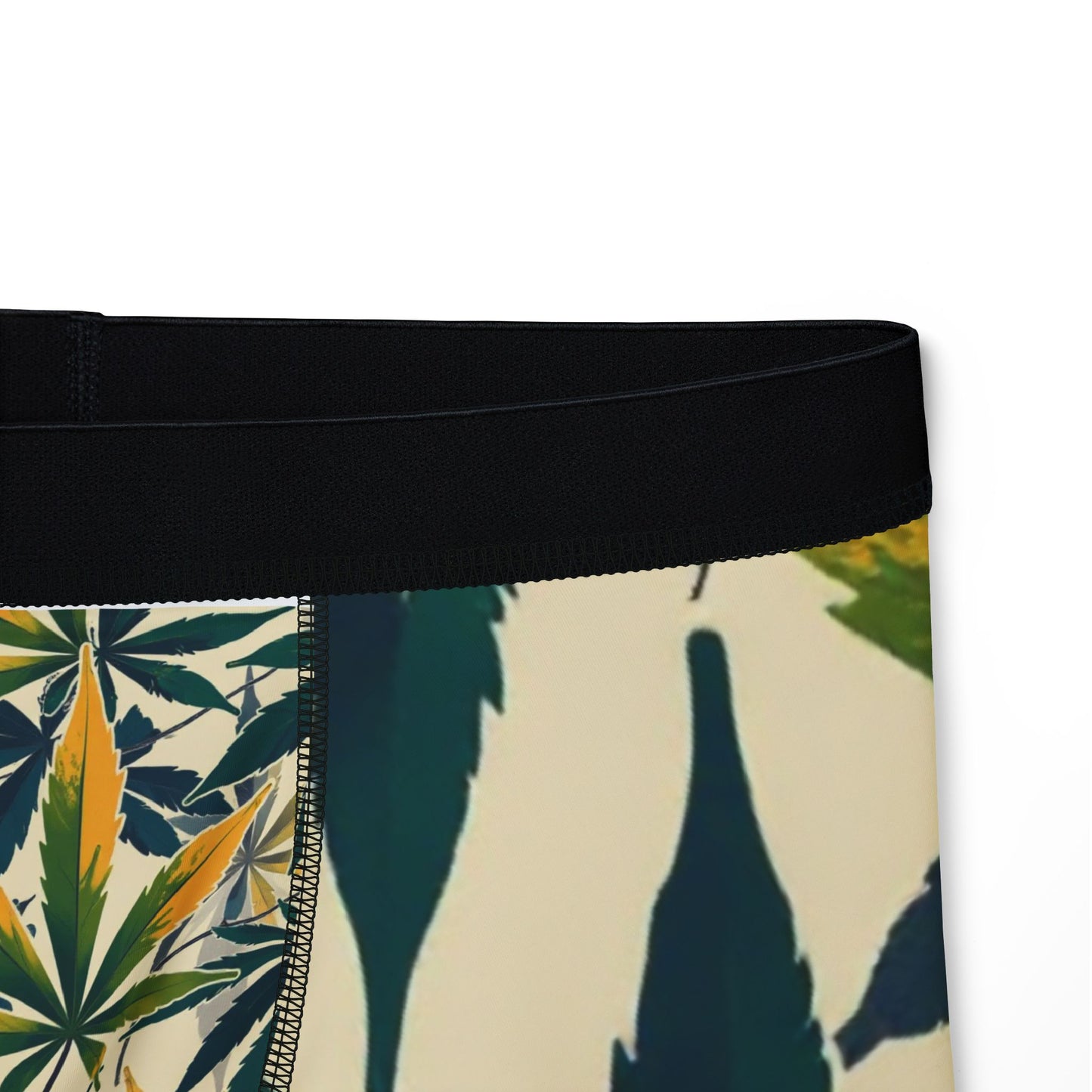 Cannabis Leaf Men’s Boxer Briefs — Green Retro Marijuana Print