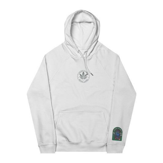 Eco-Friendly Cannabis Leaf Embroidered Hoodie