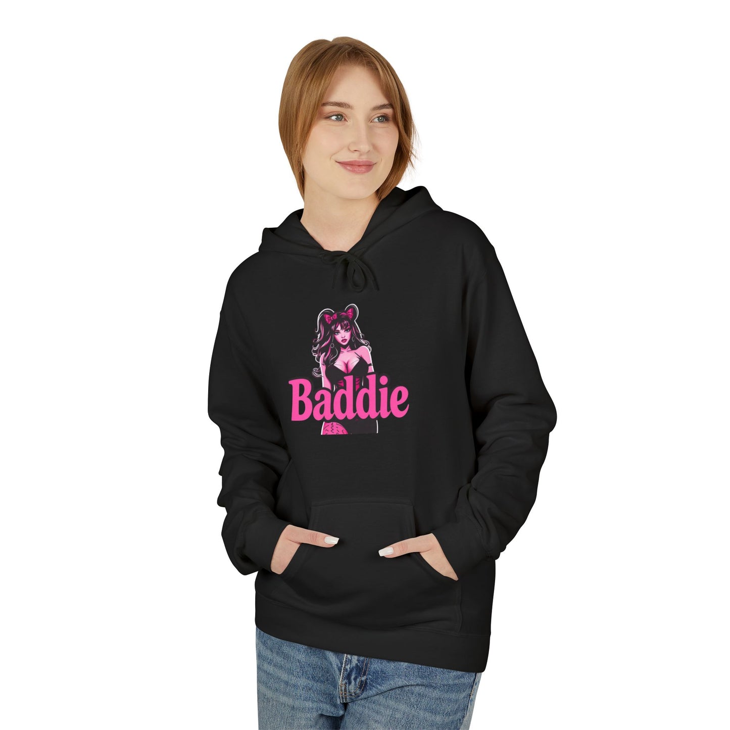 Baddie Hoodie — Retro Pinup Graphic Pullover for Trendy Streetwear