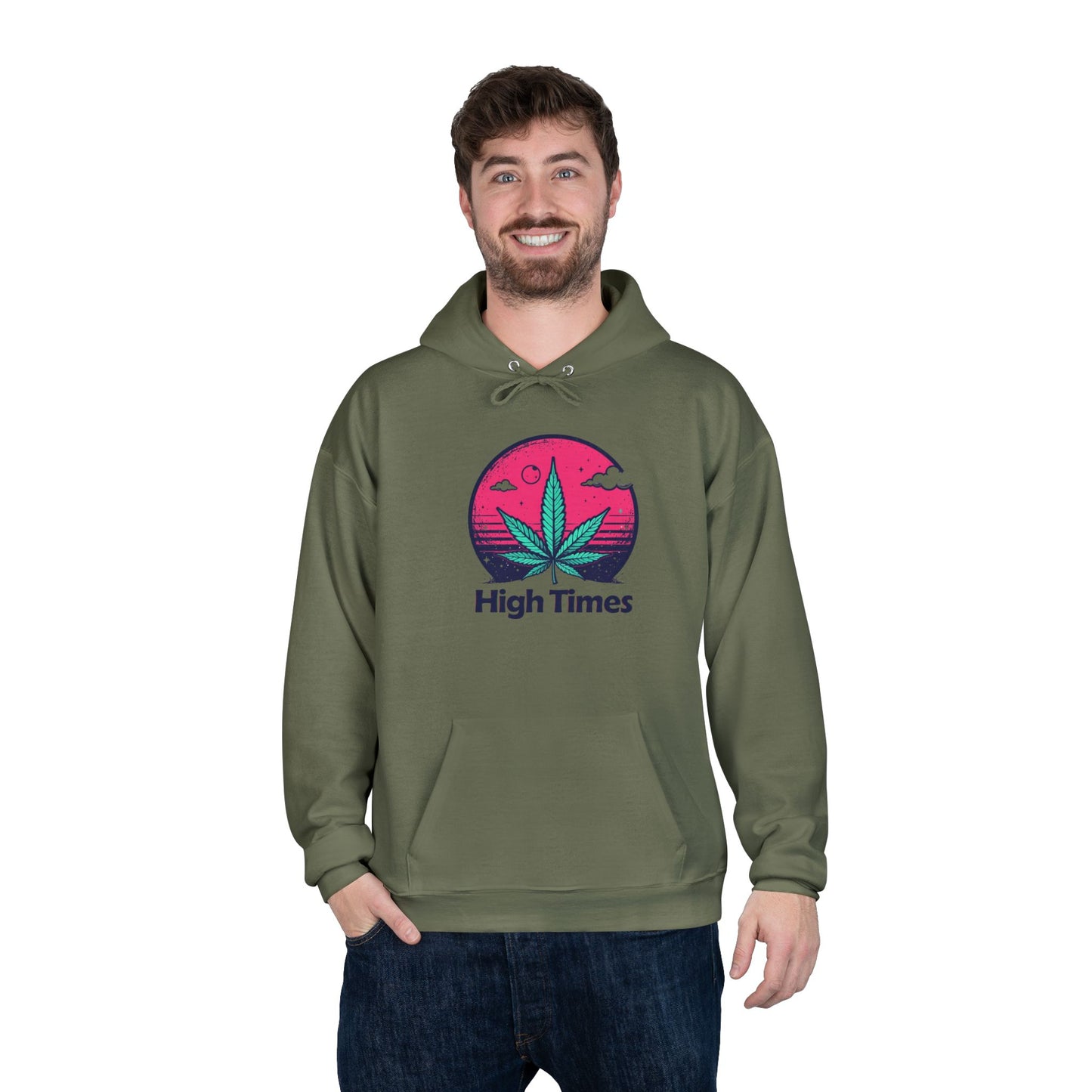 Eco-Friendly High Times Pullover Hoodie - Cannabis Vibes for Everyday Comfort