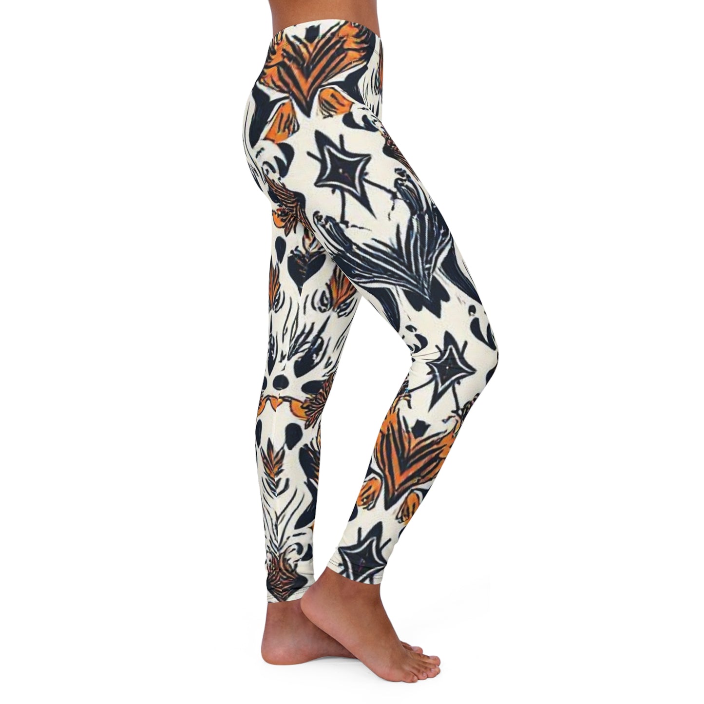 Boho Floral Pattern Leggings — Women's All-Over Print Yoga & Casual Pants