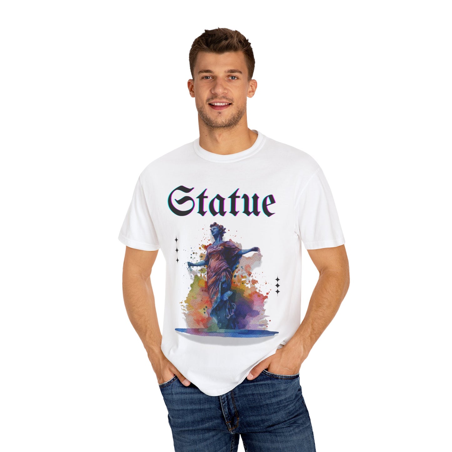 Artistic Statue T-Shirt - Unisex Garment-Dyed Tee for Culture Lovers