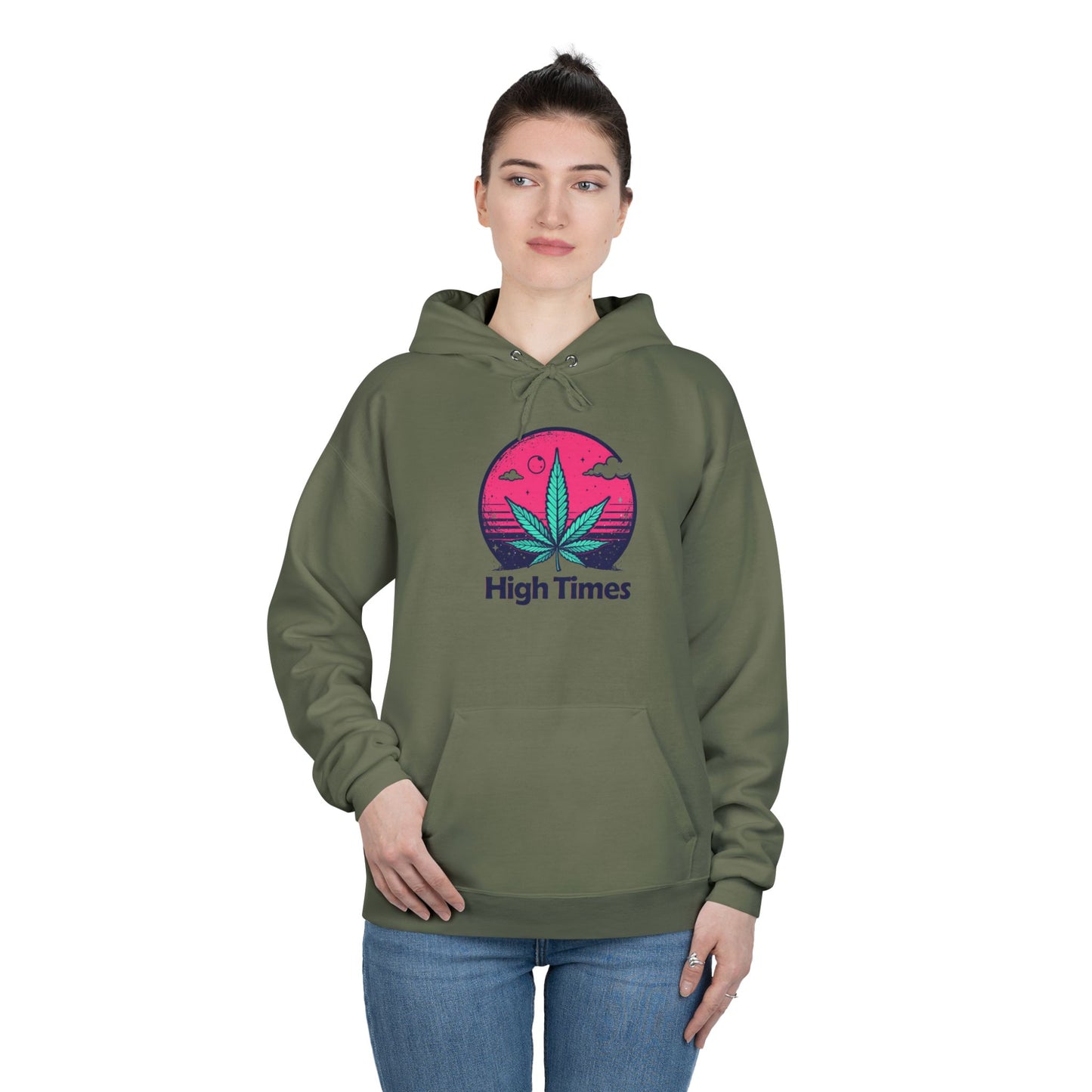 Eco-Friendly High Times Pullover Hoodie - Cannabis Vibes for Everyday Comfort