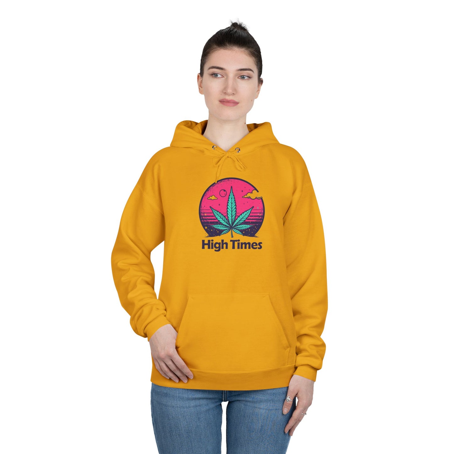 Eco-Friendly High Times Pullover Hoodie - Cannabis Vibes for Everyday Comfort