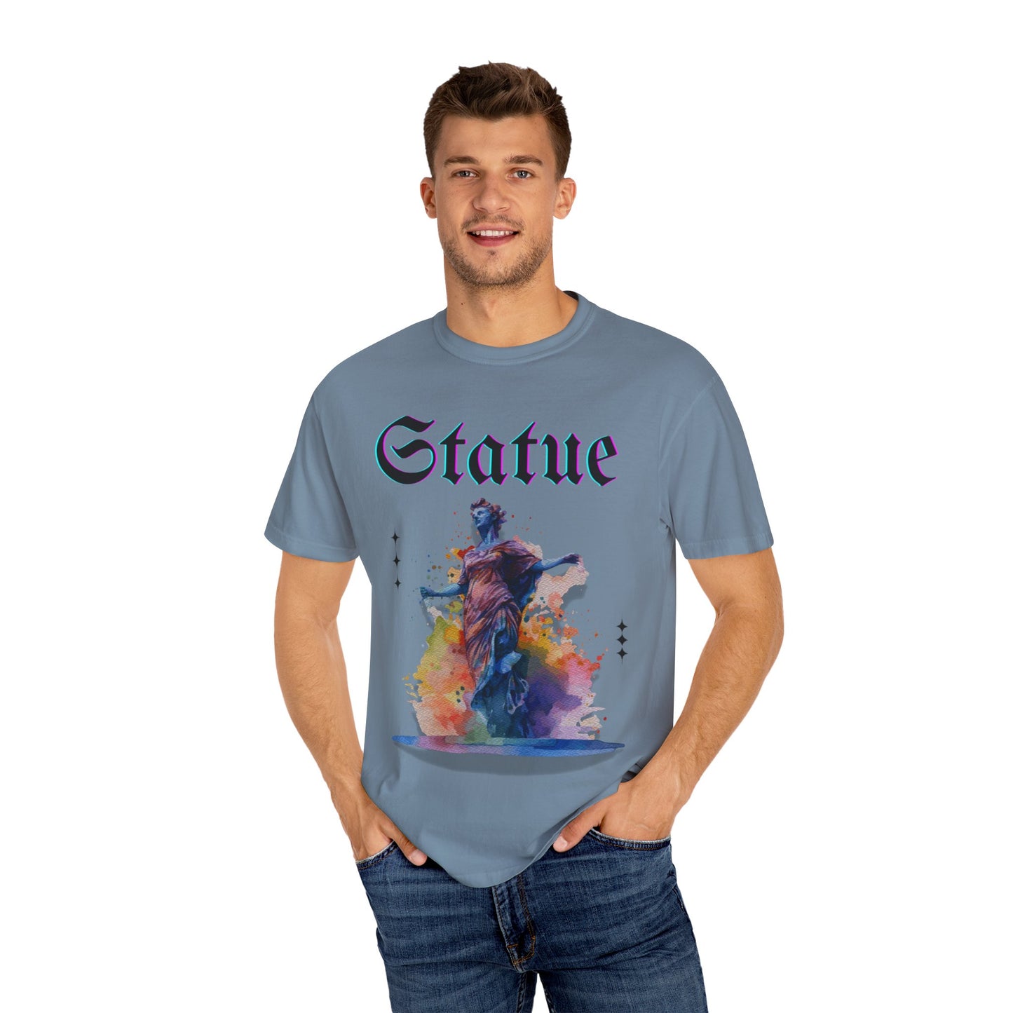 Artistic Statue T-Shirt - Unisex Garment-Dyed Tee for Culture Lovers