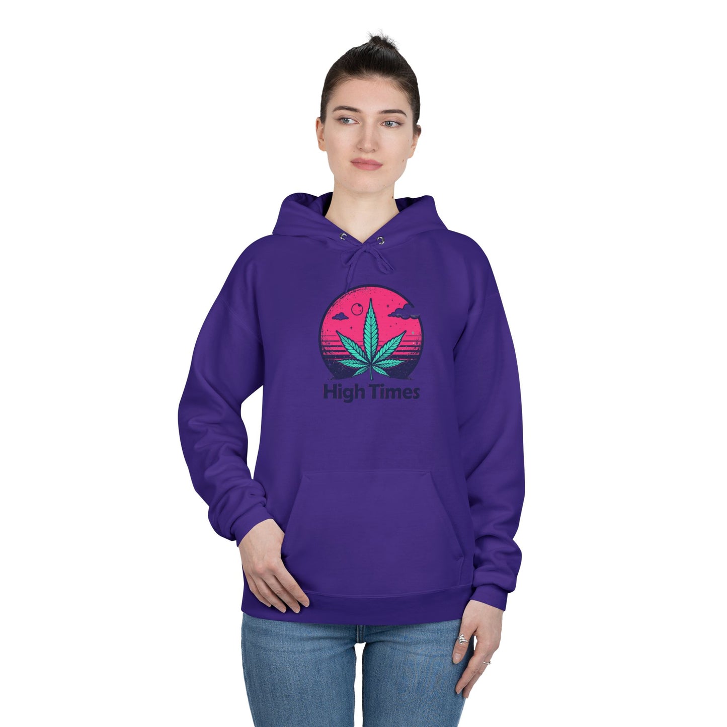 Eco-Friendly High Times Pullover Hoodie - Cannabis Vibes for Everyday Comfort