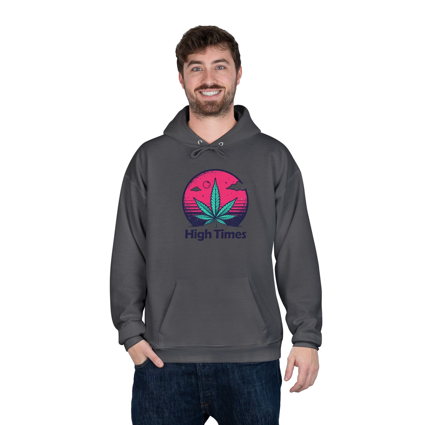 Eco-Friendly High Times Pullover Hoodie - Cannabis Vibes for Everyday Comfort