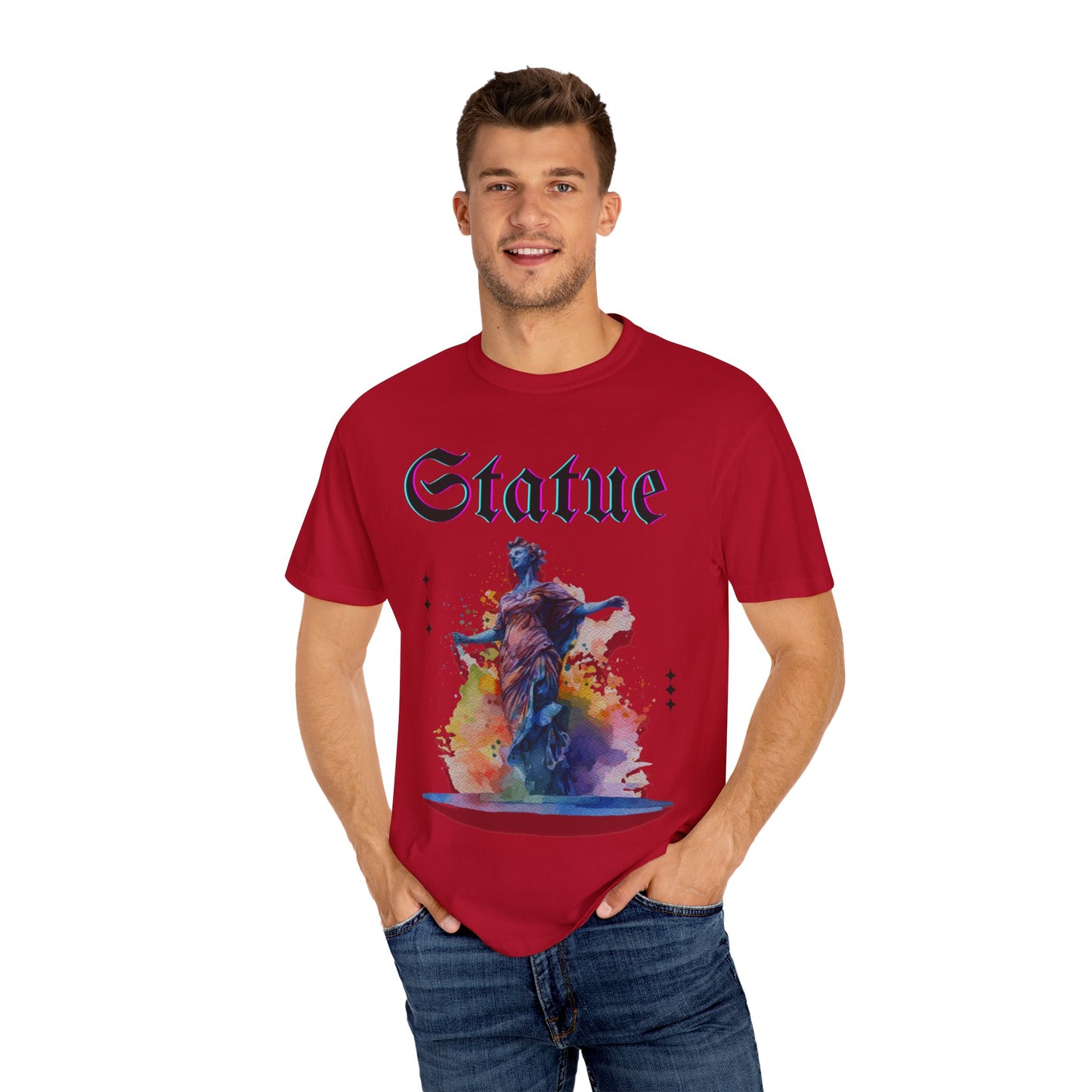 Artistic Statue T-Shirt - Unisex Garment-Dyed Tee for Culture Lovers
