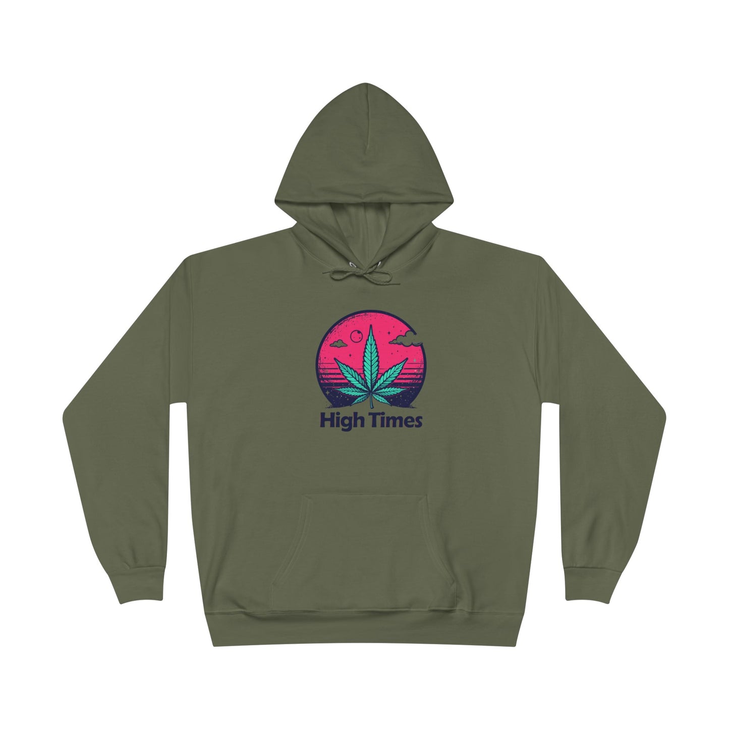Eco-Friendly High Times Pullover Hoodie - Cannabis Vibes for Everyday Comfort