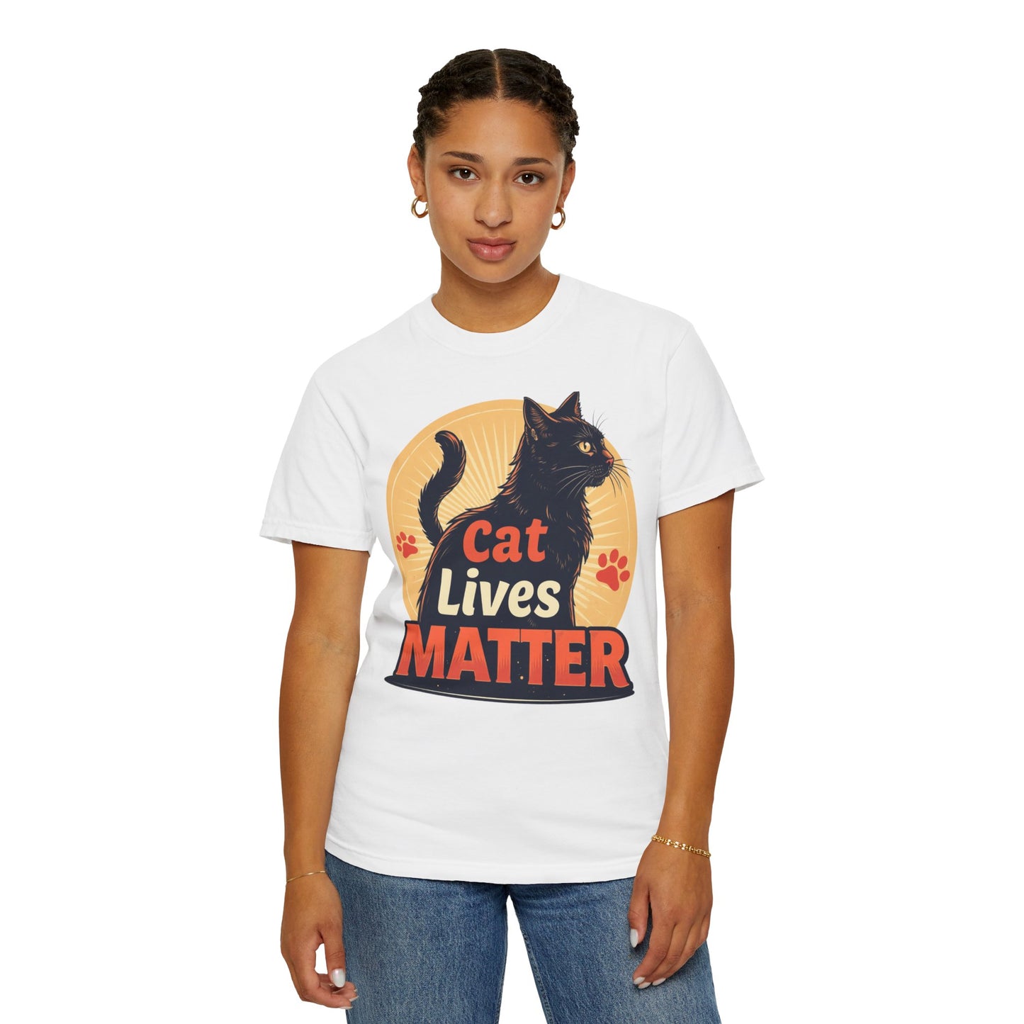 Cat Lives Matter T-Shirt - Unisex Garment-Dyed Tee for Cat Lovers