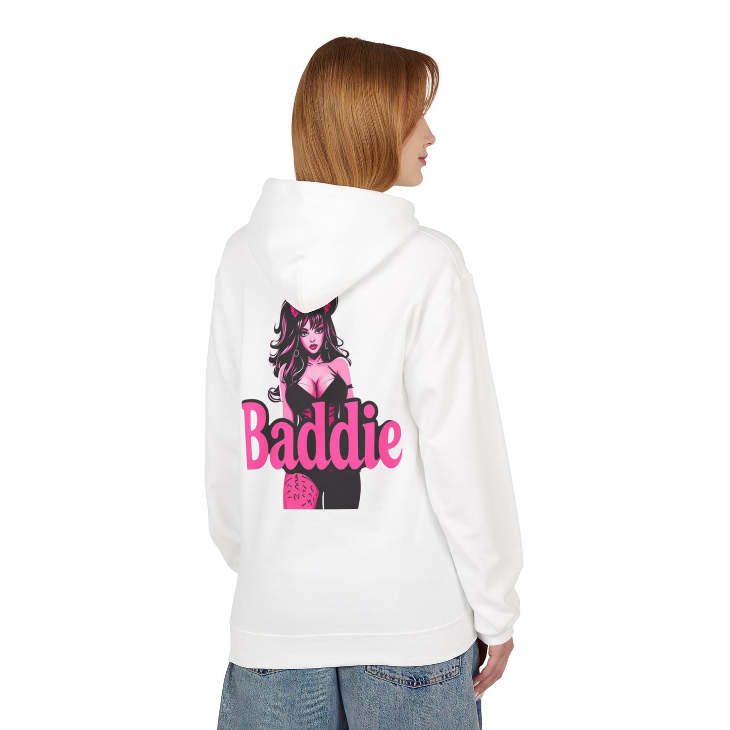 Baddie Hoodie — Retro Pinup Graphic Pullover for Trendy Streetwear