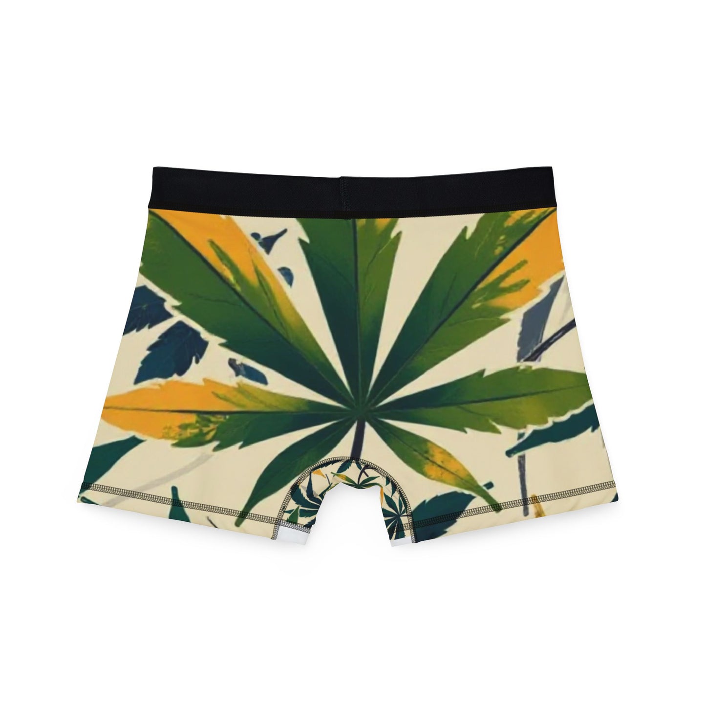Cannabis Leaf Men’s Boxer Briefs — Green Retro Marijuana Print