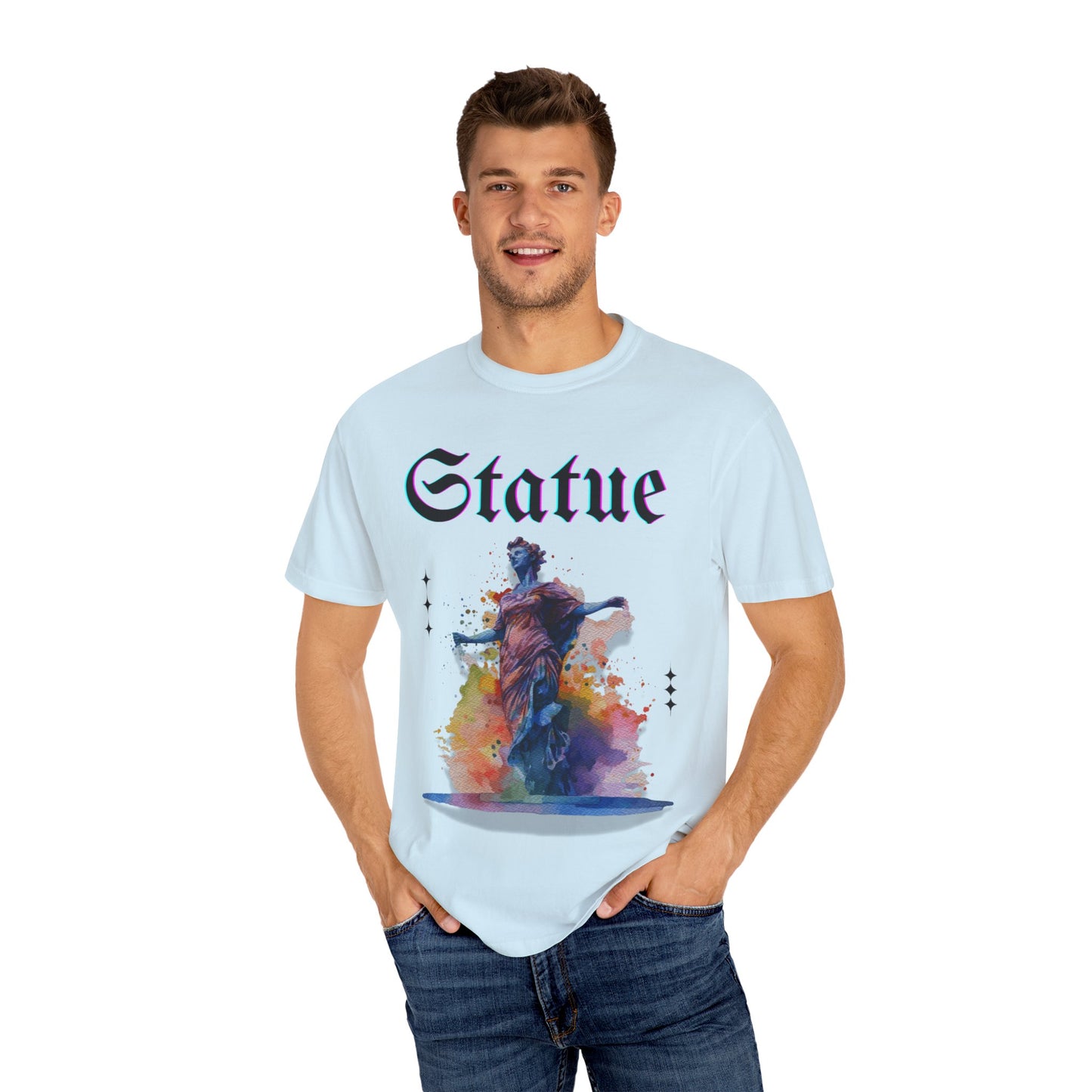 Artistic Statue T-Shirt - Unisex Garment-Dyed Tee for Culture Lovers