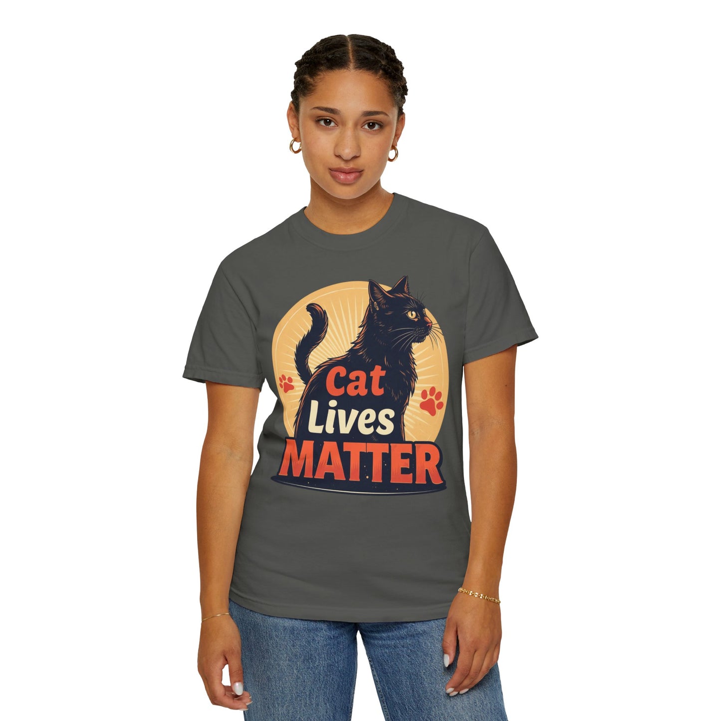 Cat Lives Matter T-Shirt - Unisex Garment-Dyed Tee for Cat Lovers