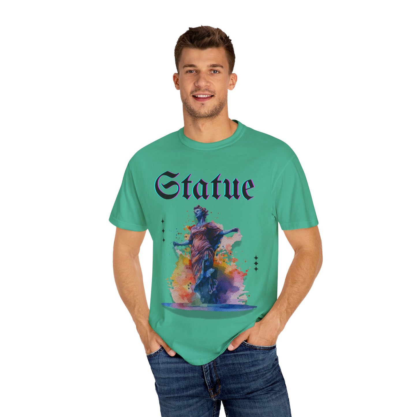 Artistic Statue T-Shirt - Unisex Garment-Dyed Tee for Culture Lovers