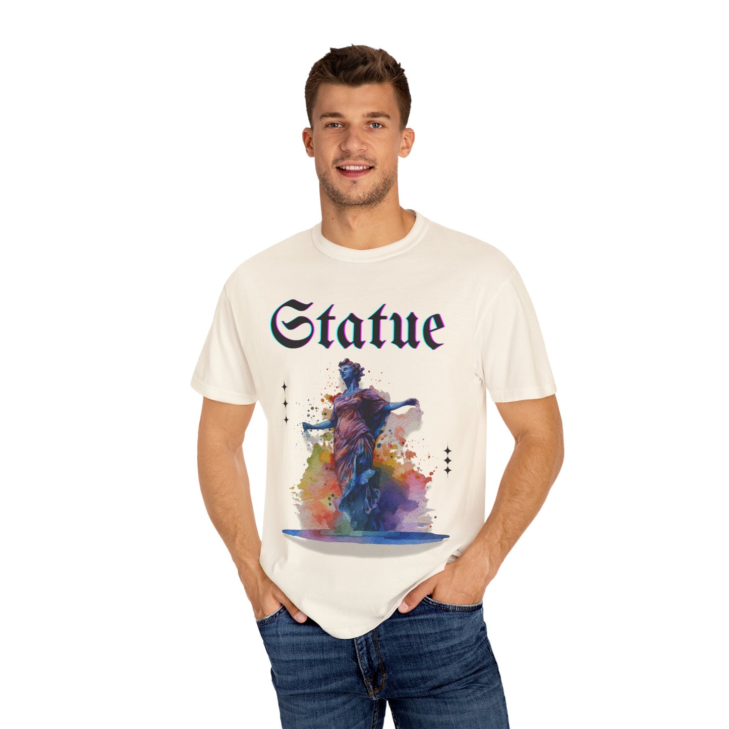 Artistic Statue T-Shirt - Unisex Garment-Dyed Tee for Culture Lovers