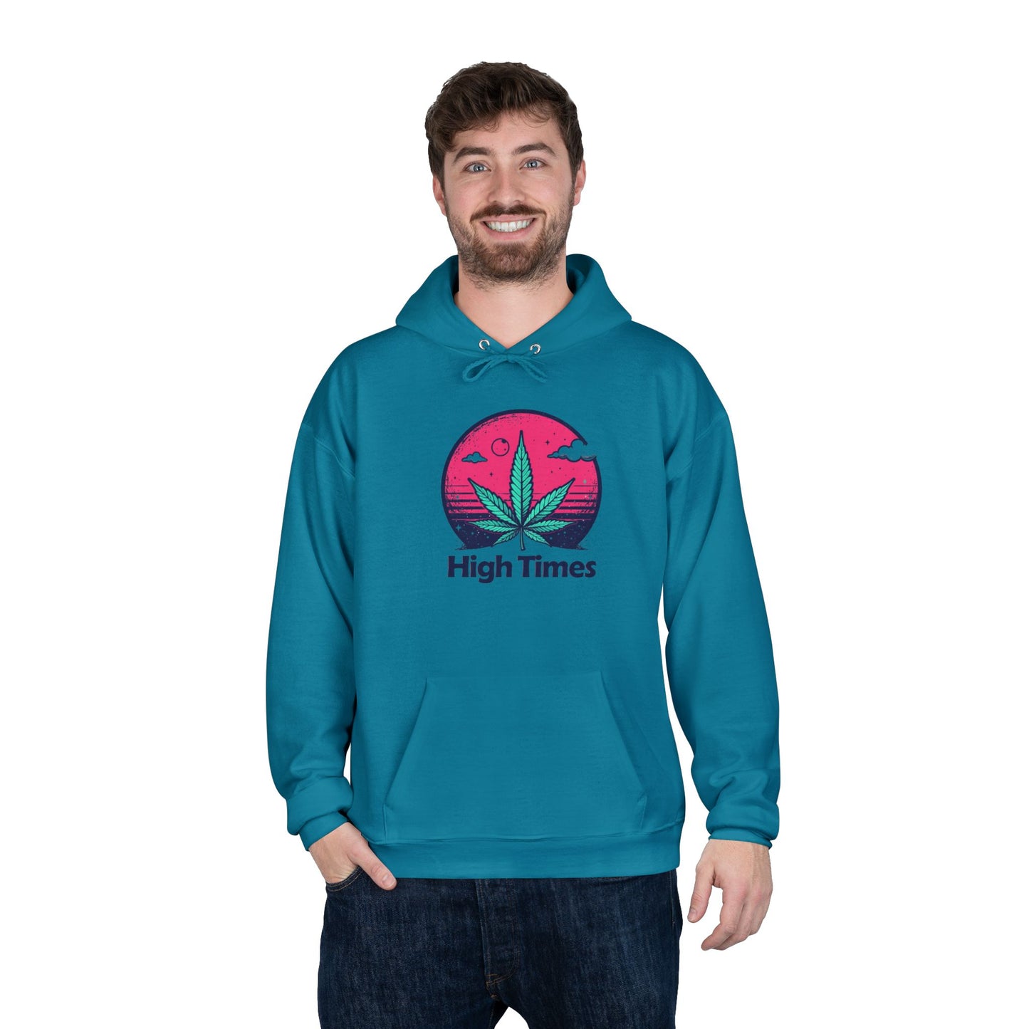 Eco-Friendly High Times Pullover Hoodie - Cannabis Vibes for Everyday Comfort