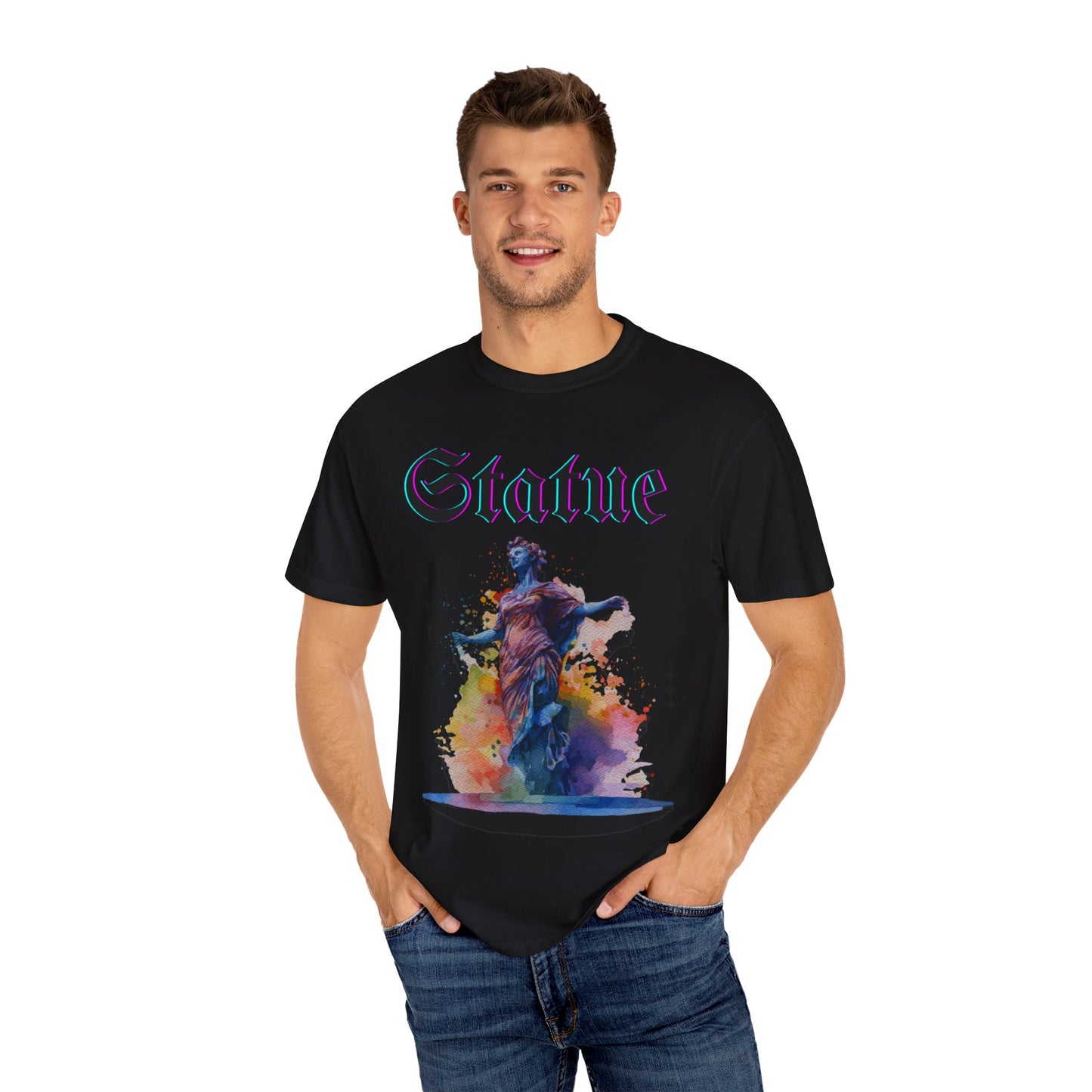 Artistic Statue T-Shirt - Unisex Garment-Dyed Tee for Culture Lovers