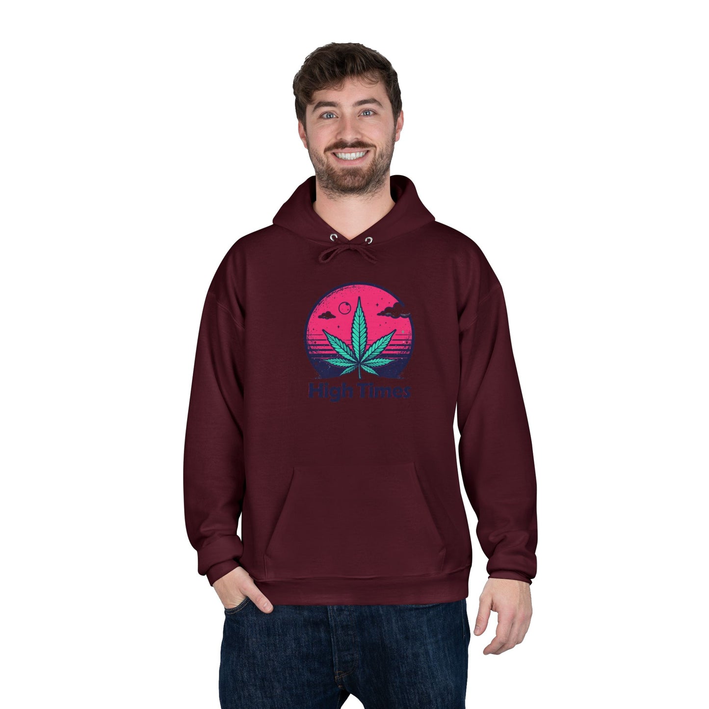 Eco-Friendly High Times Pullover Hoodie - Cannabis Vibes for Everyday Comfort