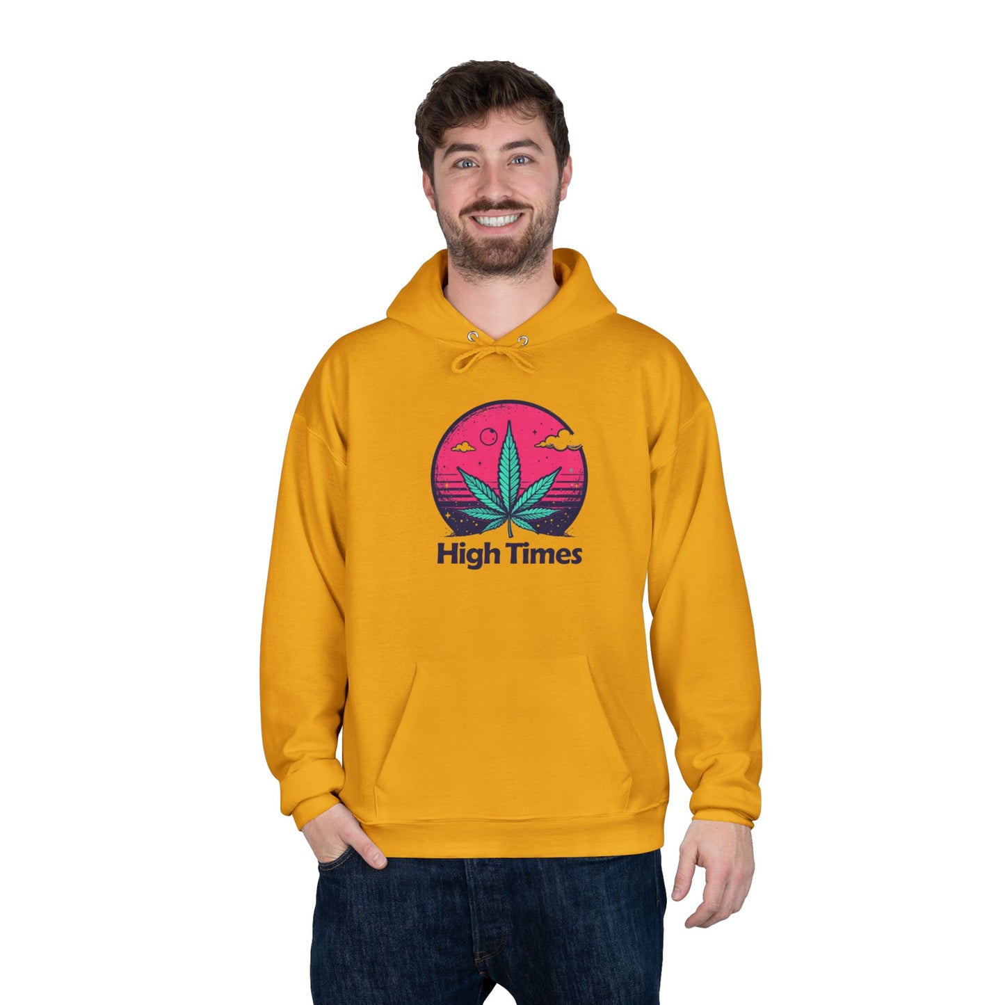 Eco-Friendly High Times Pullover Hoodie - Cannabis Vibes for Everyday Comfort