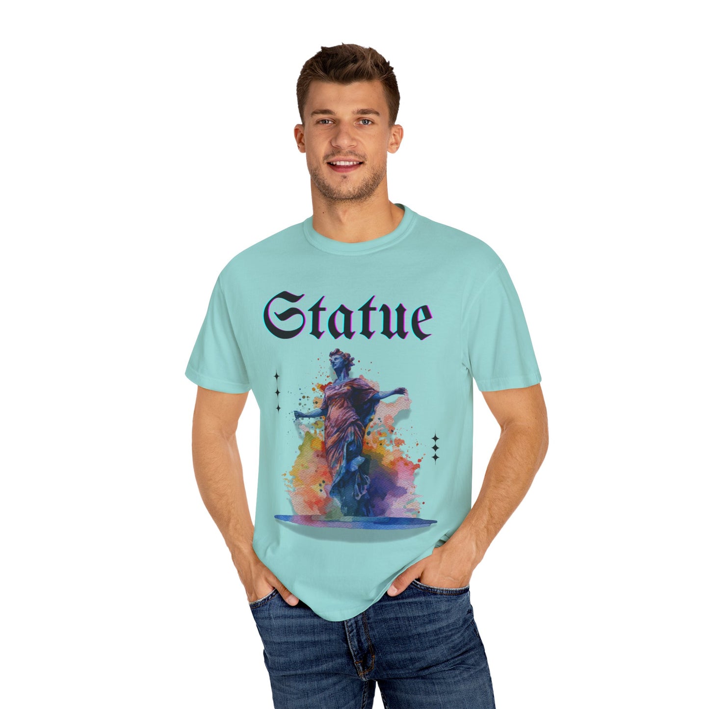 Artistic Statue T-Shirt - Unisex Garment-Dyed Tee for Culture Lovers