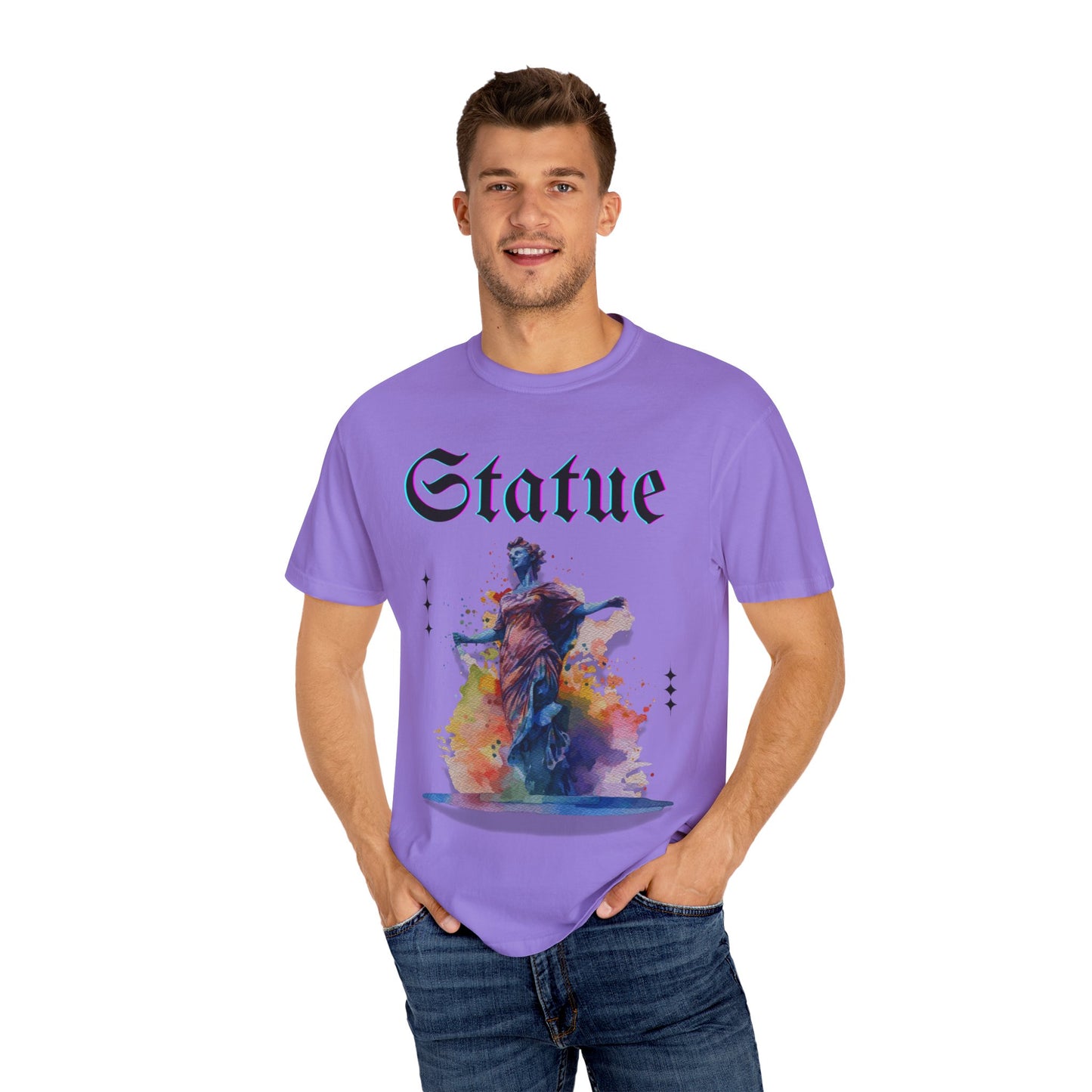 Artistic Statue T-Shirt - Unisex Garment-Dyed Tee for Culture Lovers