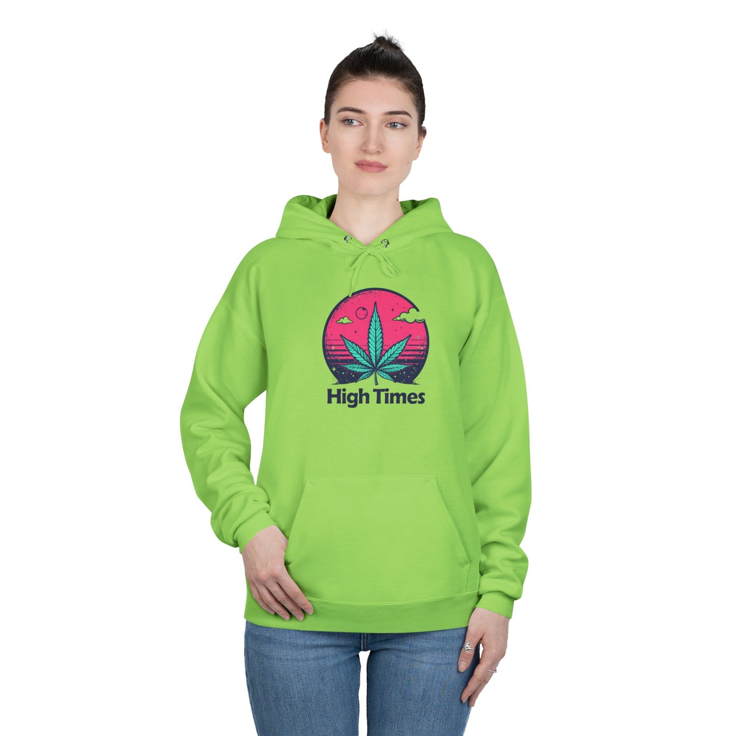 Eco-Friendly High Times Pullover Hoodie - Cannabis Vibes for Everyday Comfort