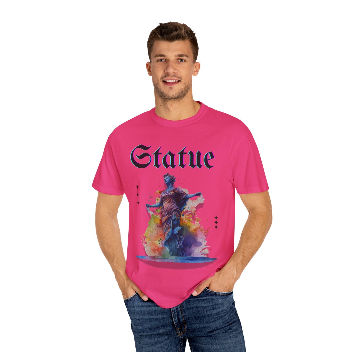 Artistic Statue T-Shirt - Unisex Garment-Dyed Tee for Culture Lovers