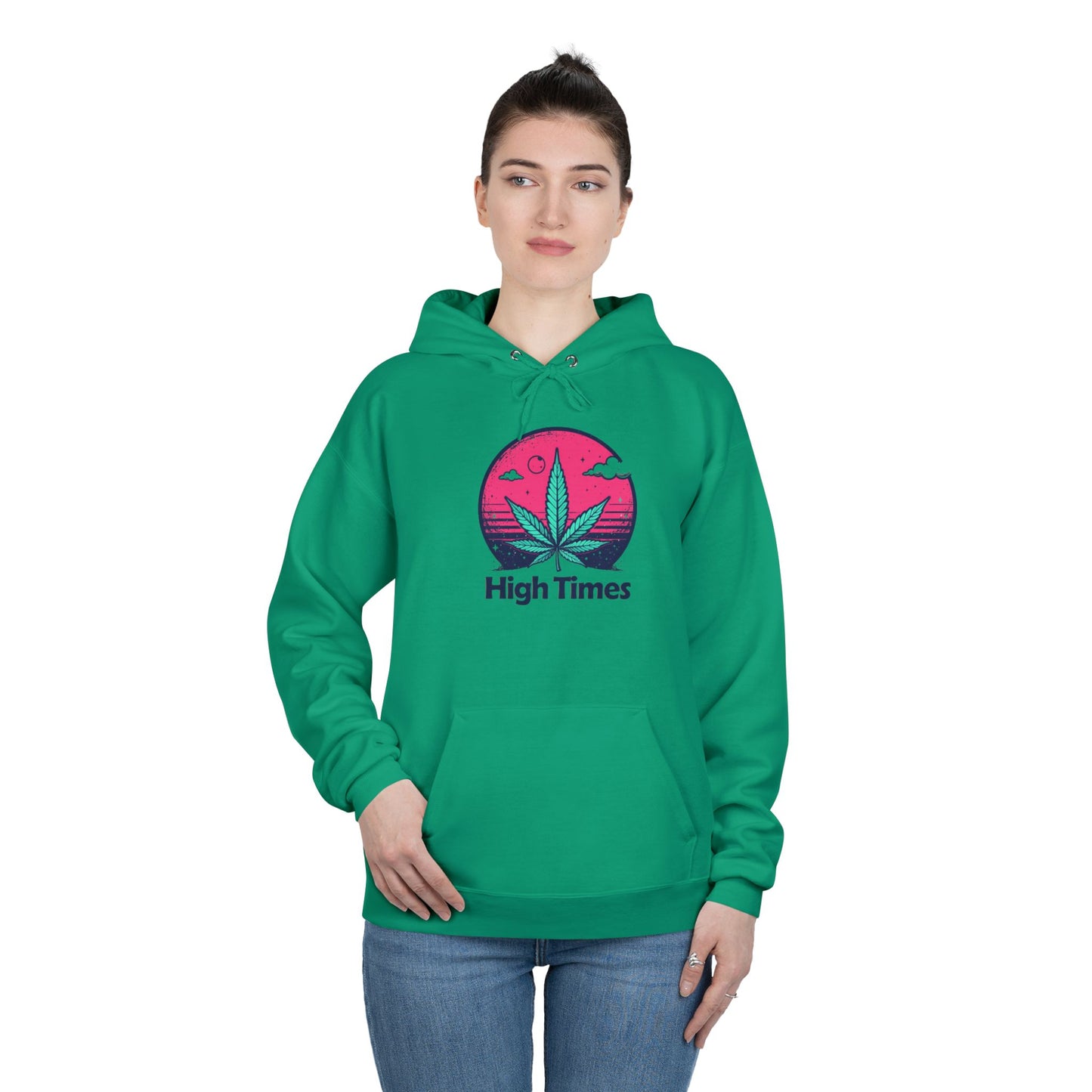 Eco-Friendly High Times Pullover Hoodie - Cannabis Vibes for Everyday Comfort
